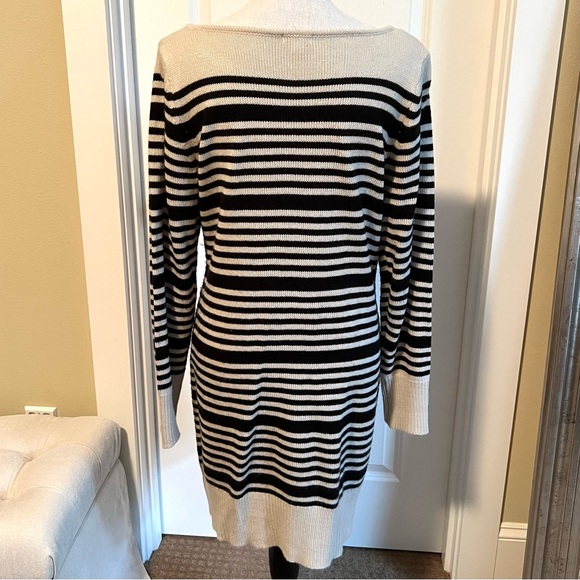 Xhilaration from Target Sweater Dress in Ecru and Black Stripes - Picture 2 of 4